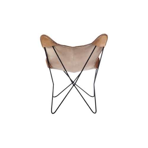 Fauteuil Design En Cuir "papillon" 73cm Marron