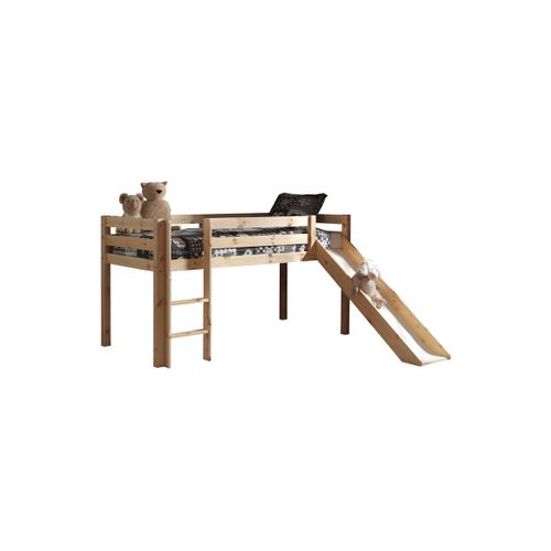 Lit Enfant Avec Toboggan "pino" 90x200cm Naturel