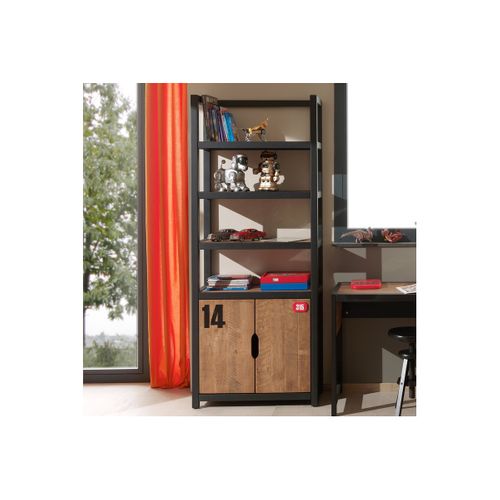 Bibliothèque Enfant "alex" 200cm Marron et Noir