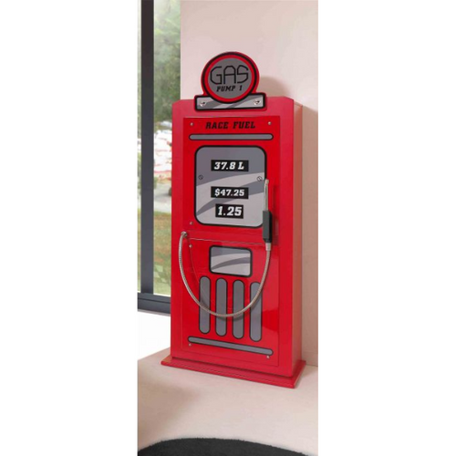 Pack - Lit Enfant "pompier" et Armoire 1 Porte "pompe À Essence" Rouge