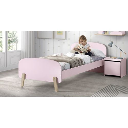 Lit 90x200 Et Chevet 1 Porte Kiddy - Vieux Rose