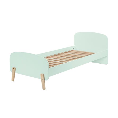 Lit 90x200, Chevet 1 Porte Et Coffre à Jouets Kiddy - Vert Menthe