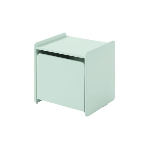 Lit 90x200, Chevet 1 Porte Et Coffre à Jouets Kiddy - Vert Menthe