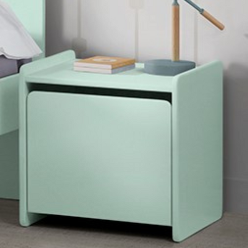 Lit 90x200, Chevet 1 Porte Et Coffre à Jouets Kiddy - Vert Menthe