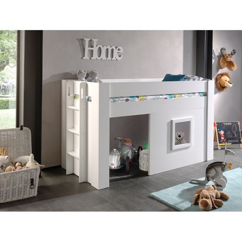 Lit Cabane 90x200 Sommier Inclus Noah - Blanc