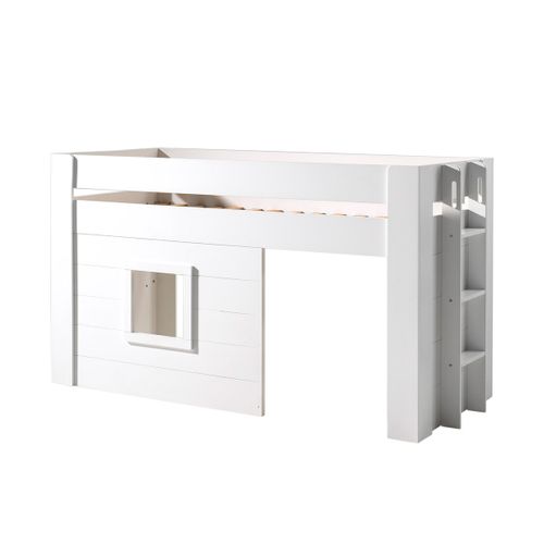 Lit Cabane 90x200 Sommier Inclus Noah - Blanc