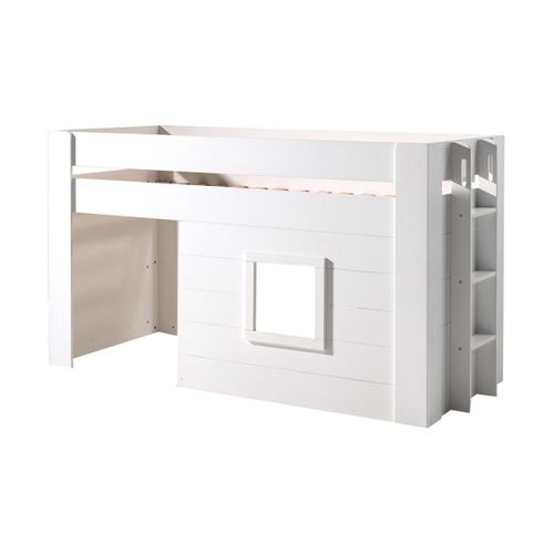Lit Cabane 90x200 Sommier Inclus Noah - Blanc
