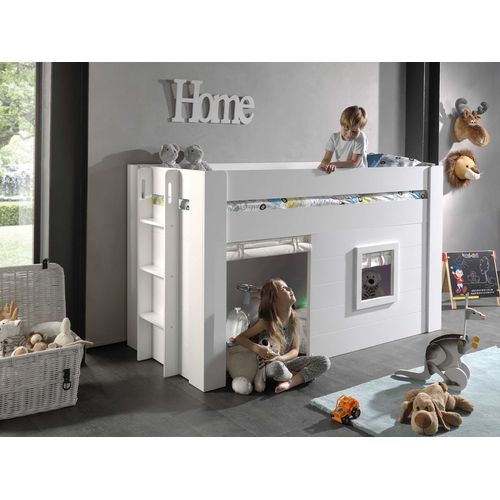 Lit Cabane 90x200 Sommier Inclus Noah - Blanc