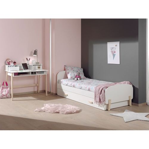 Pack - Lit Enfant, Tiroir et Bureau "kiddy" Blanc