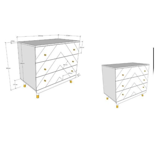 Commode 3 Tiroirs Billy - Blanc