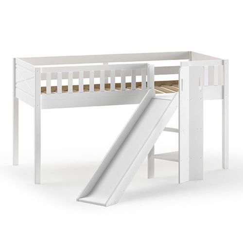 Lit Enfant Toboggan et Tente "scott Police" 90x200cm Blanc