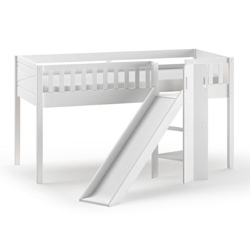 Lit Enfant Toboggan et Tente "scott Police" 90x200cm Blanc