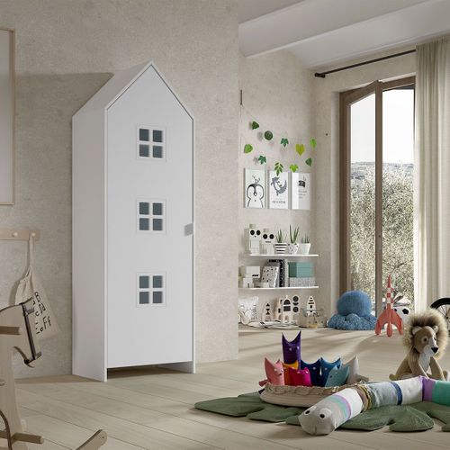 Armoire Enfant Maison "casami Bruges" 171cm Blanc