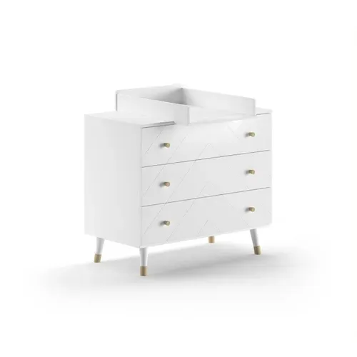 Pack - Lit Bébé, Commode et Plan À Langer "billy" 60x120cm Blanc et Vert