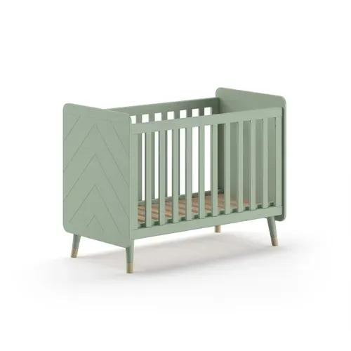 Pack - Lit Bébé, Commode et Plan À Langer "billy" 60x120cm Blanc et Vert