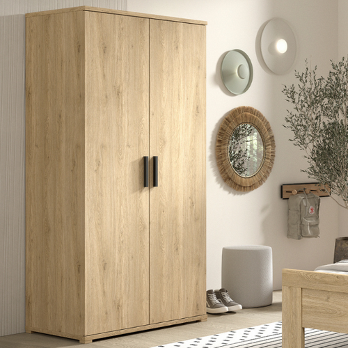 Armoire Enfant 2 Portes "sam" 100cm Chêne