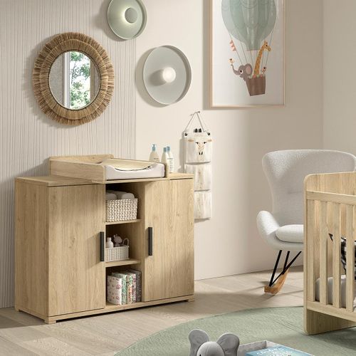 Commode et Plan à Langer "sam" 115cm Chêne