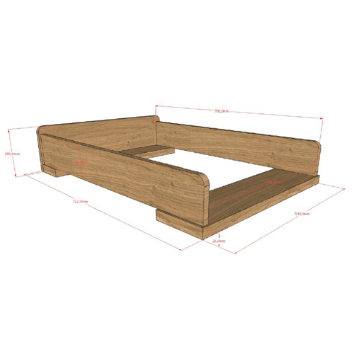Commode et Plan à Langer "sam" 115cm Chêne