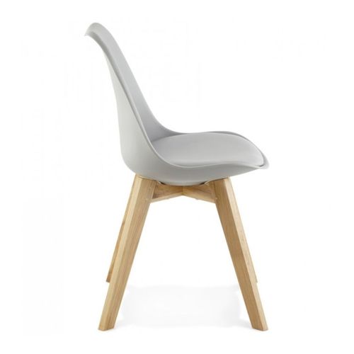 Lot De 2 Chaises Scandinaves Teki Chêne Massif Et Simili Gris