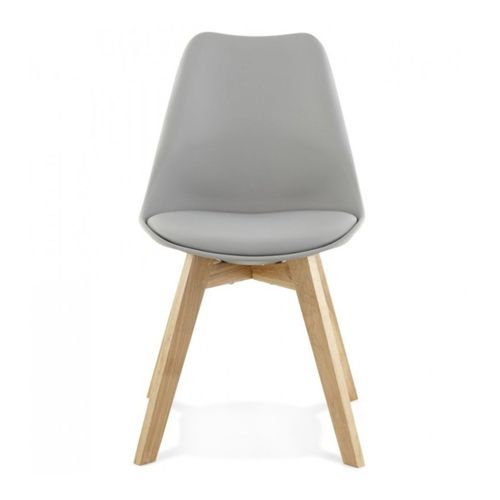 Lot De 2 Chaises Scandinaves Teki Chêne Massif Et Simili Gris
