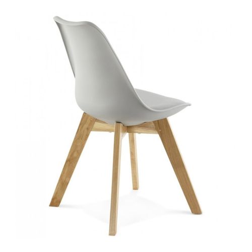 Lot De 2 Chaises Scandinaves Teki Chêne Massif Et Simili Gris