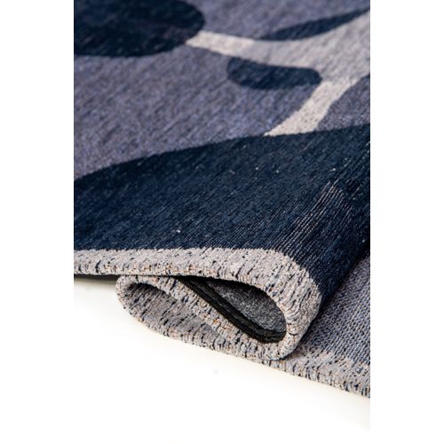 Tapis De Salon Moderne Tissé Plat Black Spice En Polyester - Bleu - 200x280 Cm