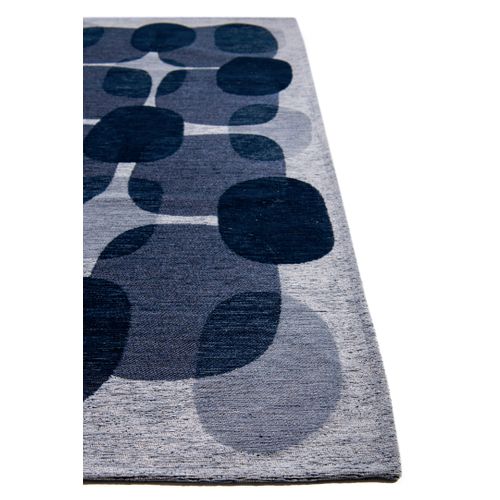 Tapis De Salon Moderne Tissé Plat Black Spice En Polyester - Bleu - 200x280 Cm