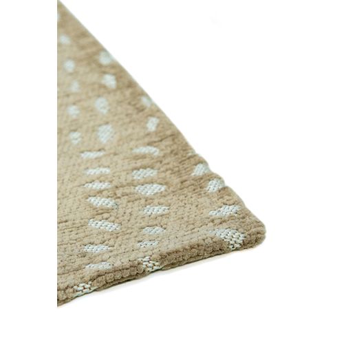 Tapis De Salon Moderne Tissé Plat Preto En Polyester - Beige - 240x340 Cm