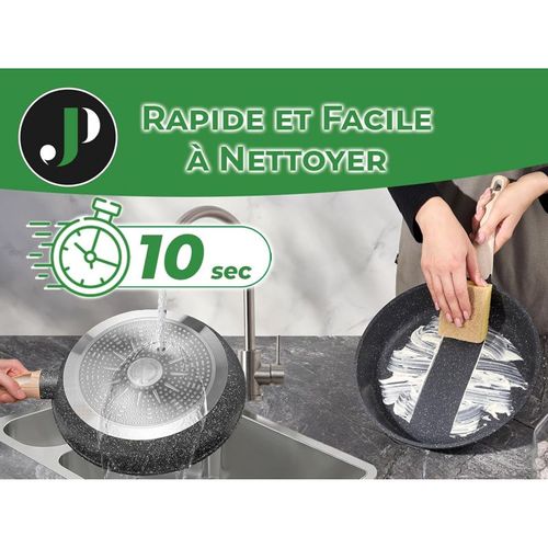 Poêle 20 Cm Avec Casserole Et Couvercle 18 Cm Noir - Tous Feux Dont Induction Just Perfecto Jl-43
