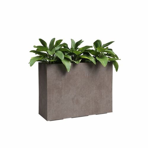 Jardinière Haute Rectangulaire 80 Cm Taupe - 50 L, Finition Mate Résistante Uv