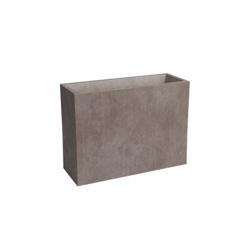 Jardinière Haute Rectangulaire 80 Cm Taupe - 50 L, Finition Mate Résistante Uv
