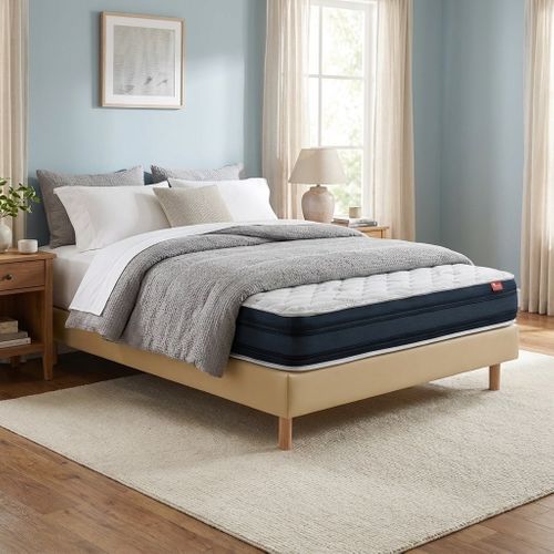 Ensemble Viscoflex  Et Sommier Beige - Sommier Avec Matelas, 140x190cm, épaisseur 22cm