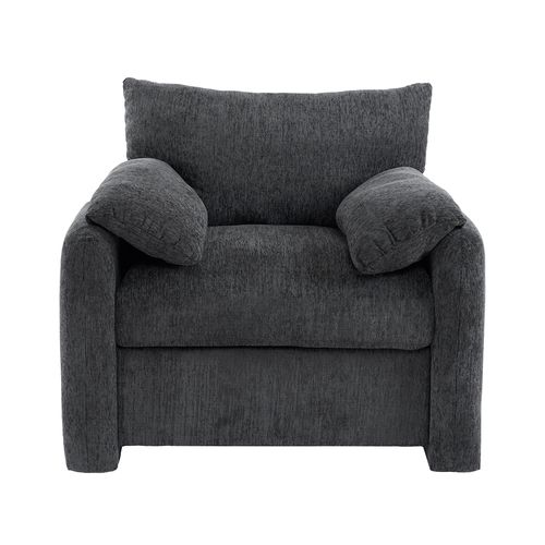 Design Moderne, Tissu Chenille, Fauteuil Surdimensionné, Chaise Décorative, Canapé Simple, Gris