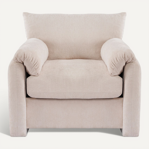 Design Moderne, Tissu Chenille, Fauteuil Surdimensionné, Chaise Décorative, Canapé Simple, Beige