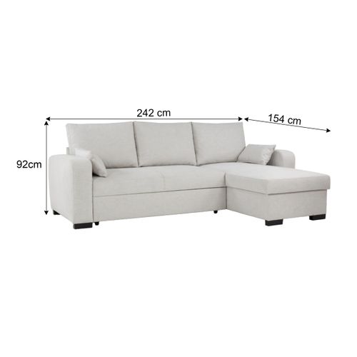 Canapé d'angle convertible BROADWAY II tissu beige