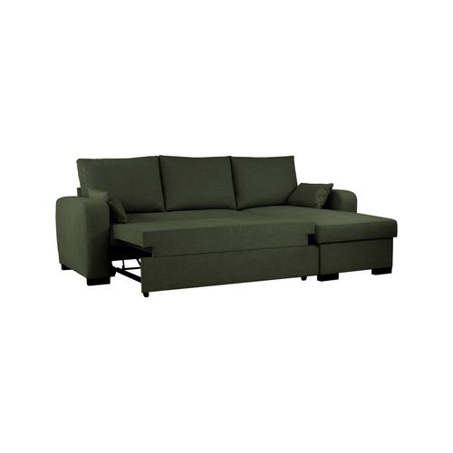 Canapé d'angle convertible BROADWAY II tissu vert
