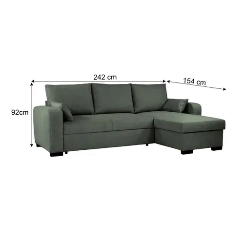 Canapé d'angle convertible BROADWAY II tissu vert