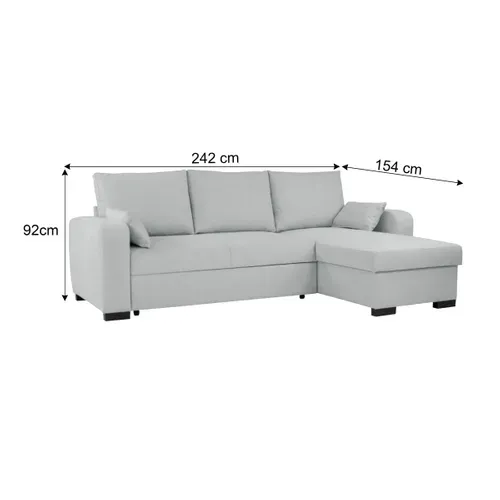 Canapé d'angle convertible BROADWAY II tissu gris clair