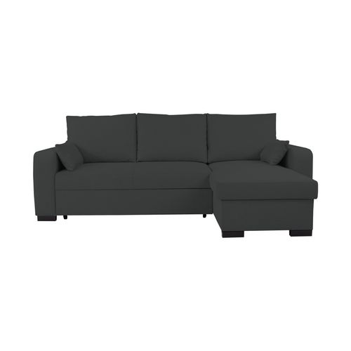 Canapé d'angle convertible BROADWAY II tissu noir