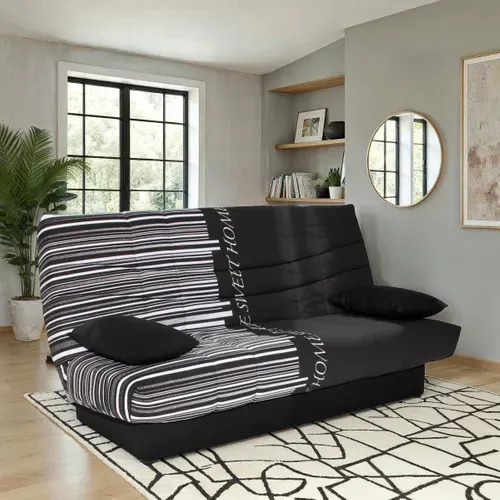 Banquette-lit clic-clac PORTO code barre noir vue d'ambiance 1