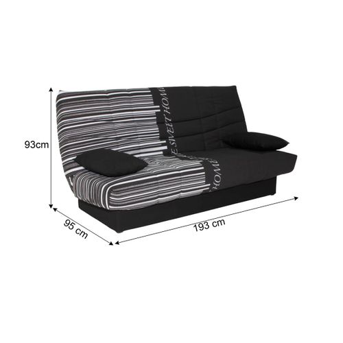Banquette-lit clic-clac PORTO code barre noir