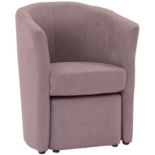 Fauteuil cabriolet et pouf CLAYTON tissu Soro rose