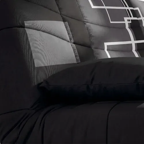 Banquette-lit clic-clac PORTO labyrinthe noir et gris vue détaillée