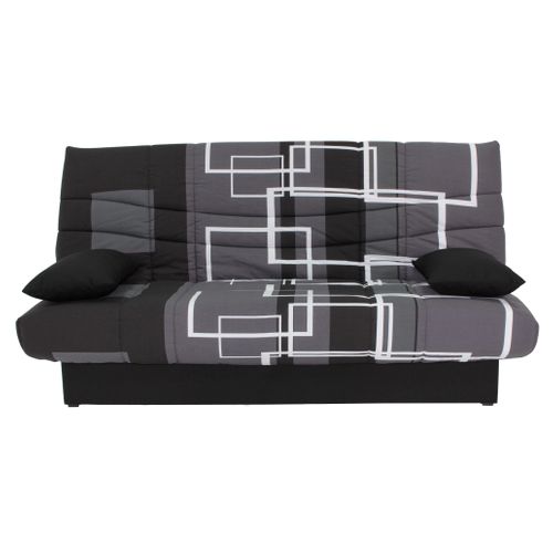 Banquette-lit clic-clac PORTO labyrinthe noir et gris