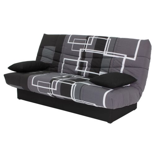 Banquette-lit clic-clac PORTO labyrinthe noir et gris