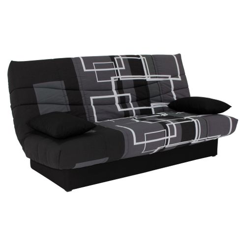 Banquette-lit clic-clac PORTO labyrinthe noir et gris
