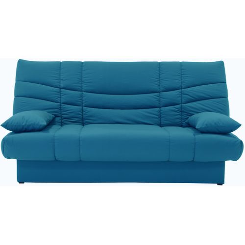 Banquette-lit clic-clac PORTO uni bleu canard vue de face