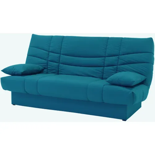 Banquette-lit clic-clac PORTO uni bleu canard vue de profil