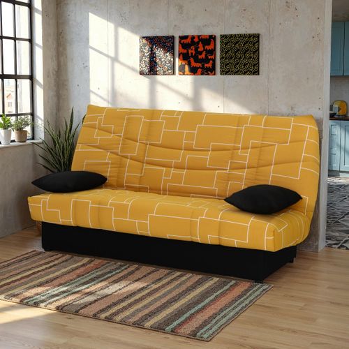 Banquette-lit clic-clac PORTO 125 x 190 matrix jaune