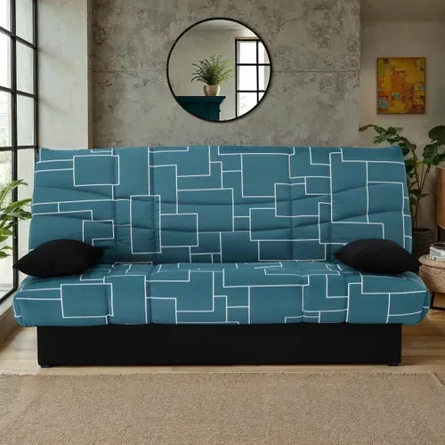 Banquette-lit clic-clac PORTO 125 x 190 matrix bleu foncé